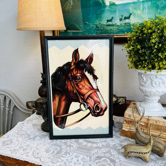 VTG Framed horse picture - Picture 3 of 10